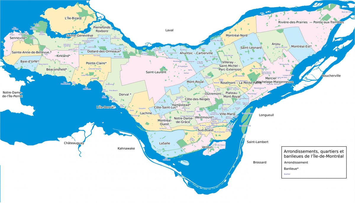モントリオール周辺地図