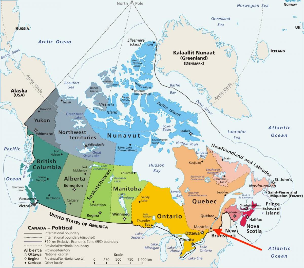 モントリオール, ケベック州, カナダ マップ