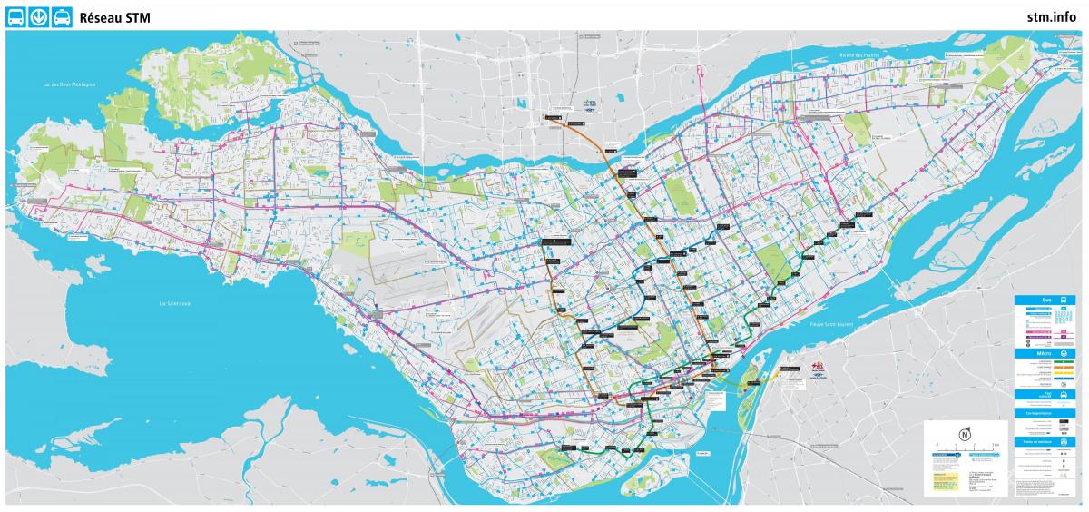 モントリオールの交通地図